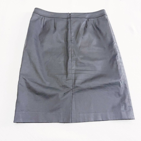 Atelier Coated Black Pencil Skirt Back Slit Zippered SZ10 - Picture 4 of 6